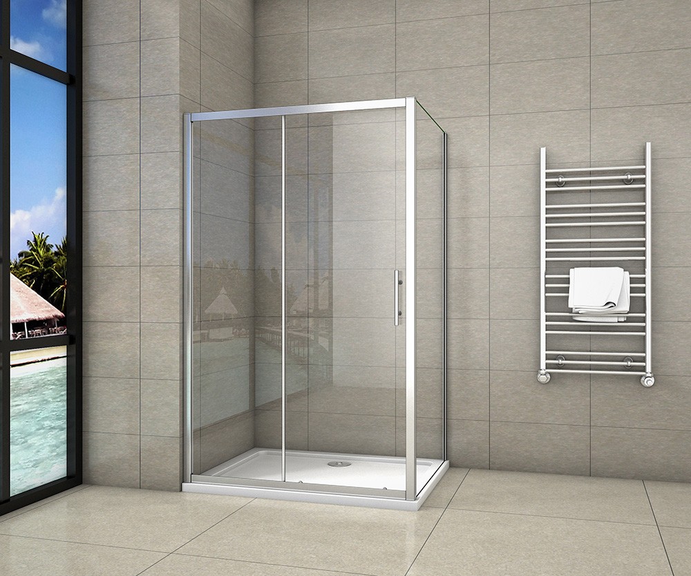 H K Obdélníkový sprchový kout SYMPHONY 100x90 cm s posuvnými dveřmi včetně sprchové vaničky z litého mramoru