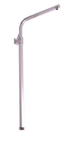 SLEZAK-RAV Sprchová tyč hranatá k bateriím s hlavovou a ruční sprchou, Barva: chrom, Rozměr: teleskopická MD0633