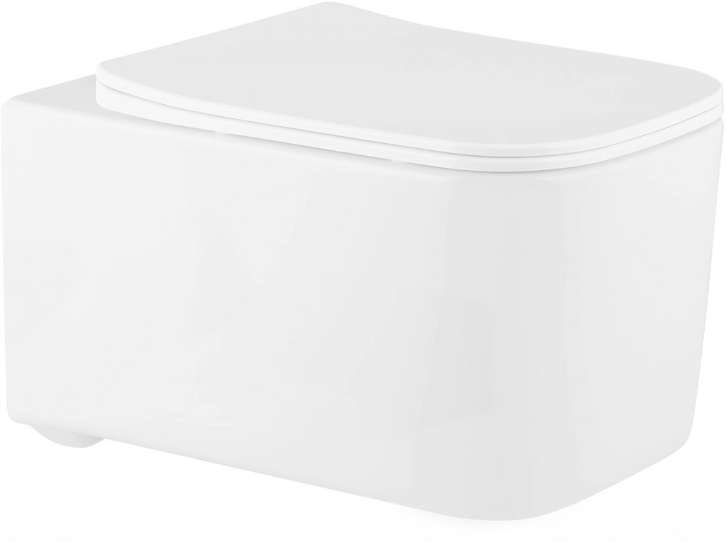 MEXEN/S Elis Závěsná WC mísa včetně sedátka s slow-slim, duroplast, bílá 30910600