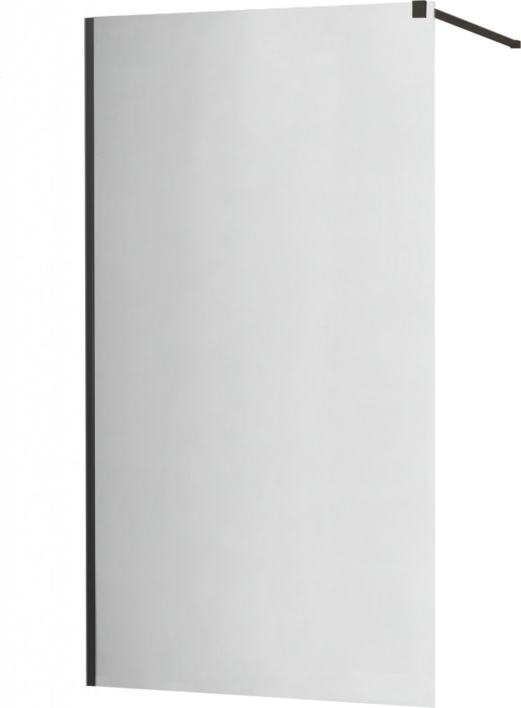 MEXEN/S KIOTO Sprchová zástěna WALK-IN 120x200 cm 8 mm, černá, zrcadlové sklo 800-120-101-70-50