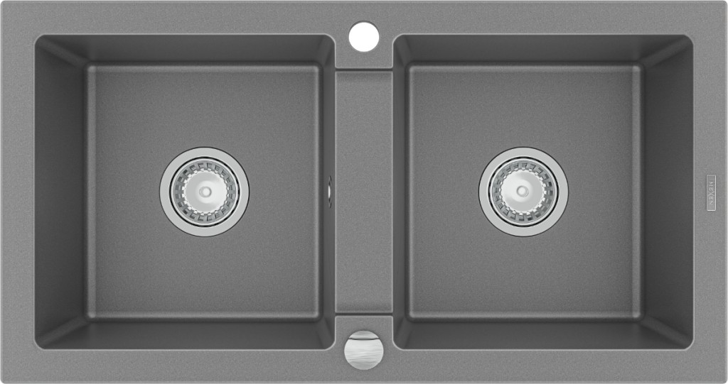 MEXEN Mario granitový dřez dvě buňky 820x436 mm, šedá 6504822000-71
