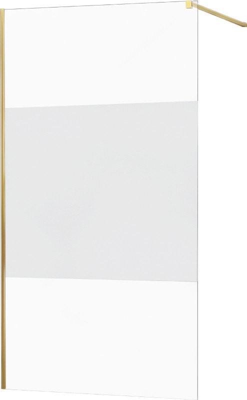 MEXEN/S KIOTO Sprchová zástěna WALK-IN 070x200 cm 8 mm, zlatá, Transparent/matné sklo 800-070-101-50-35