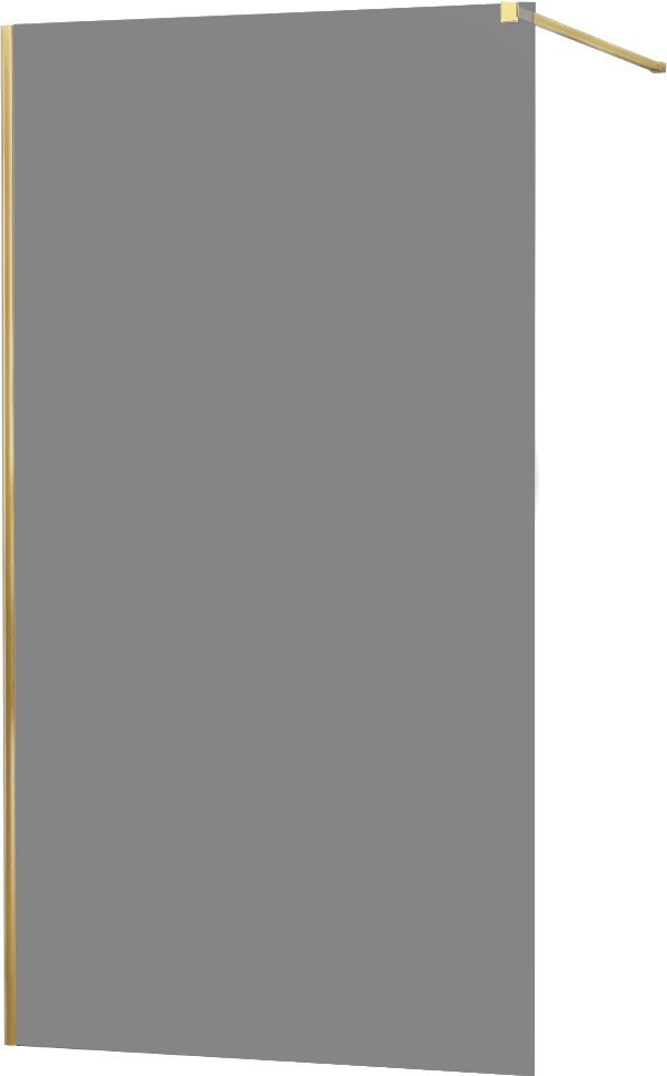 MEXEN/S KIOTO Sprchová zástěna WALK-IN 80x200 cm 8 mm, zlatá, kouřové sklo 800-080-101-50-40