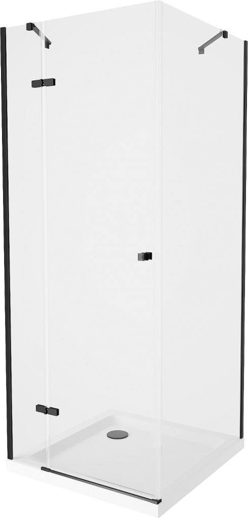 MEXEN/S Roma sprchový kout 70x70, transparent, černá + bílá vanička se sifonem 854-070-070-70-00-4010B