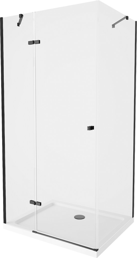 MEXEN/S Roma sprchový kout 70x90, transparent, černá + bílá vanička se sifonem 854-070-090-70-00-4010B
