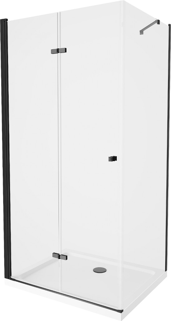 MEXEN/S Lima sprchový kout 70x80, transparent, černá + bílá vanička se sifonem 856-070-080-70-00-4010B