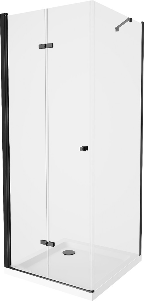 MEXEN/S Lima sprchový kout 80x80, transparent, černá + bílá vanička se sifonem 856-080-080-70-00-4010B
