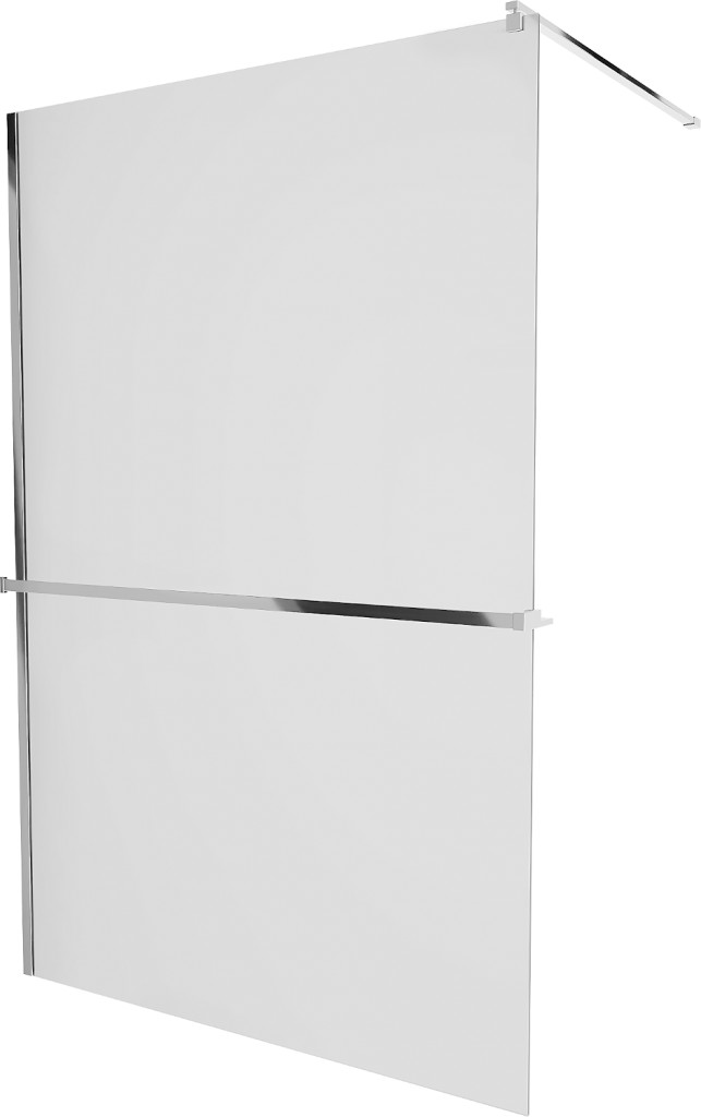 MEXEN/S KIOTO Sprchová zástěna WALK-IN s poličkou a držákem ručníků 80 x 200, matné sklo 8 mm, chrom 800-080-121-01-30