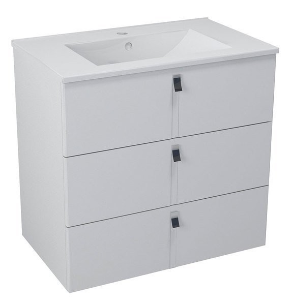 SAPHO MITRA umyvadlová skříňka, 3 zásuvky, 89,5x70x45,2 cm, bílá MT111