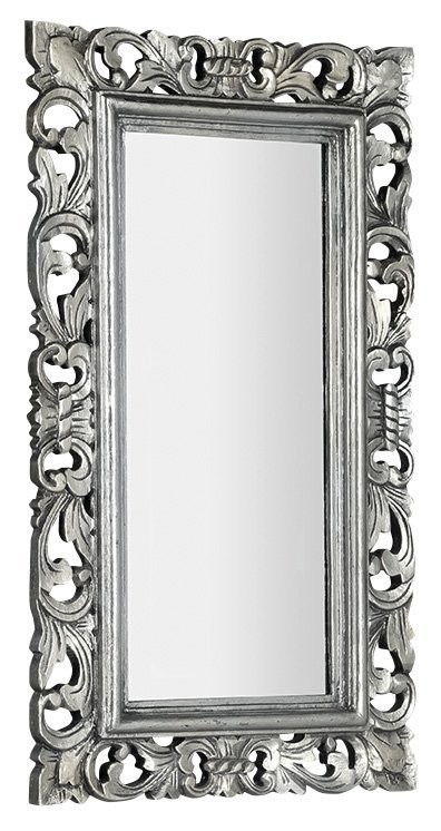 SAPHO SAMBLUNG zrcadlo ve vyřezávaném rámu 40x70cm, stříbrná IN109