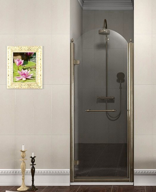 GELCO ANTIQUE sprchové dveře otočné, 900, levé, ČIRÉ sklo, bronz GQ1290LC