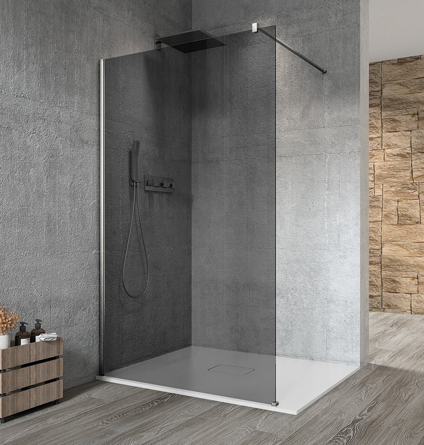 GELCO VARIO CHROME jednodílná sprchová zástěna k instalaci ke stěně, kouřové sklo, 700  GX1370GX1010