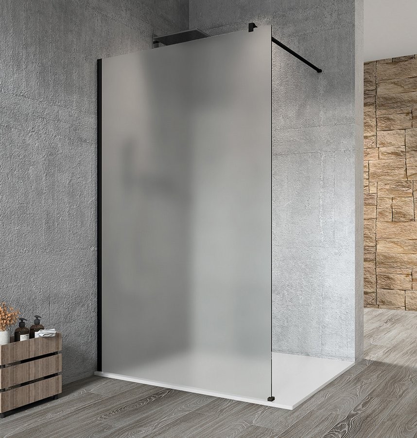 GELCO VARIO BLACK jednodílná sprchová zástěna k instalaci ke stěně, matné sklo, 800  GX1480GX1014