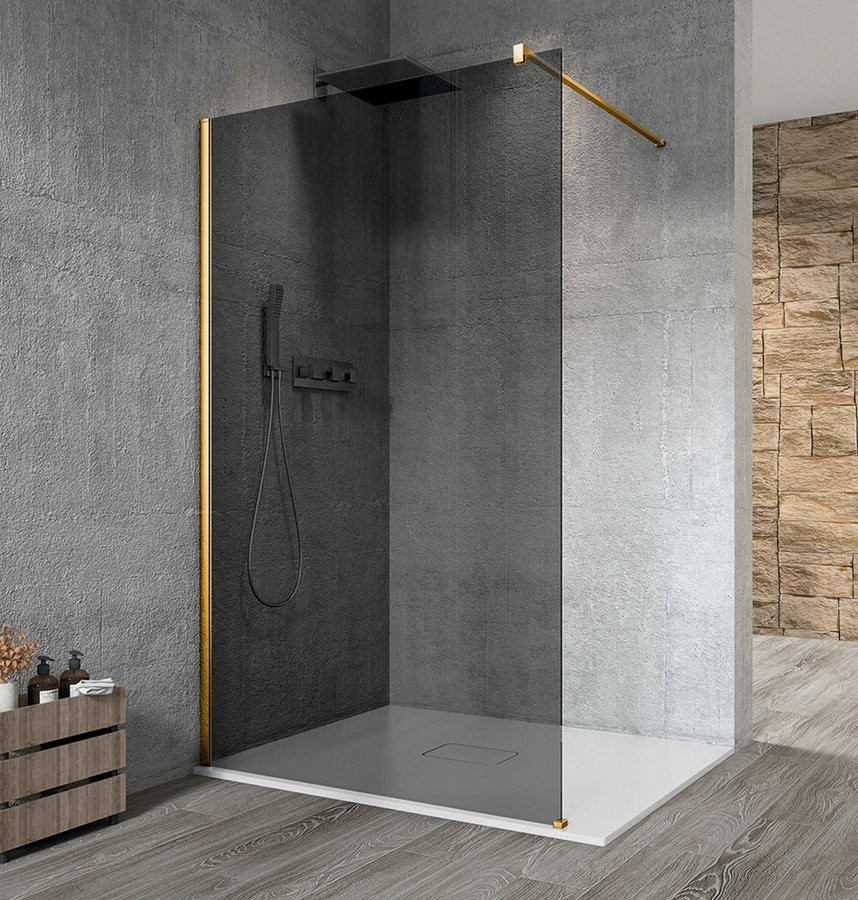 GELCO VARIO GOLD jednodílná sprchová zástěna k instalaci ke stěně, kouřové sklo, 700  GX1370GX1016