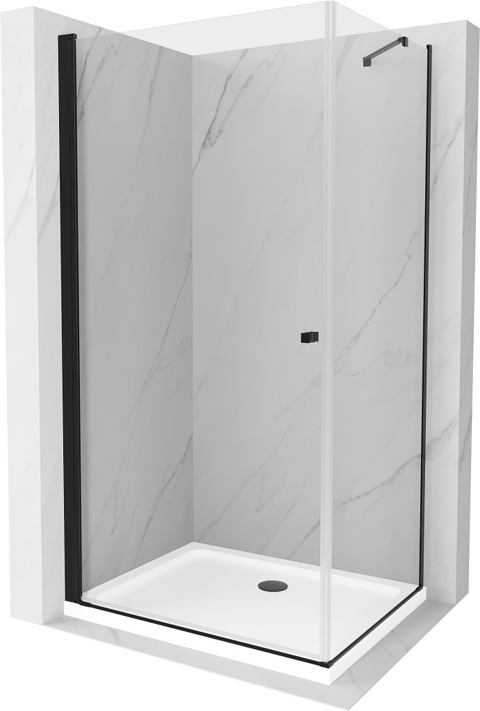 MEXEN/S Pretoria sprchový kout 100x100 cm, transparent, černá + sprchová vanička včetně sifonu 852-100-100-70-00-4010B