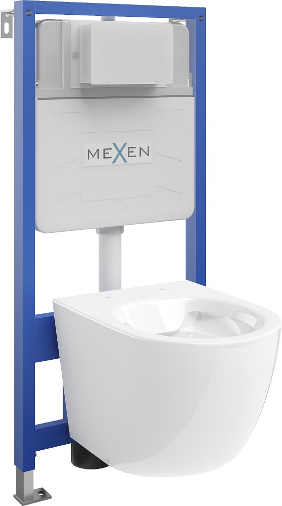 MEXEN/S WC předstěnová instalační sada Fenix Slim s mísou WC Lena,  bílá 6103322XX00