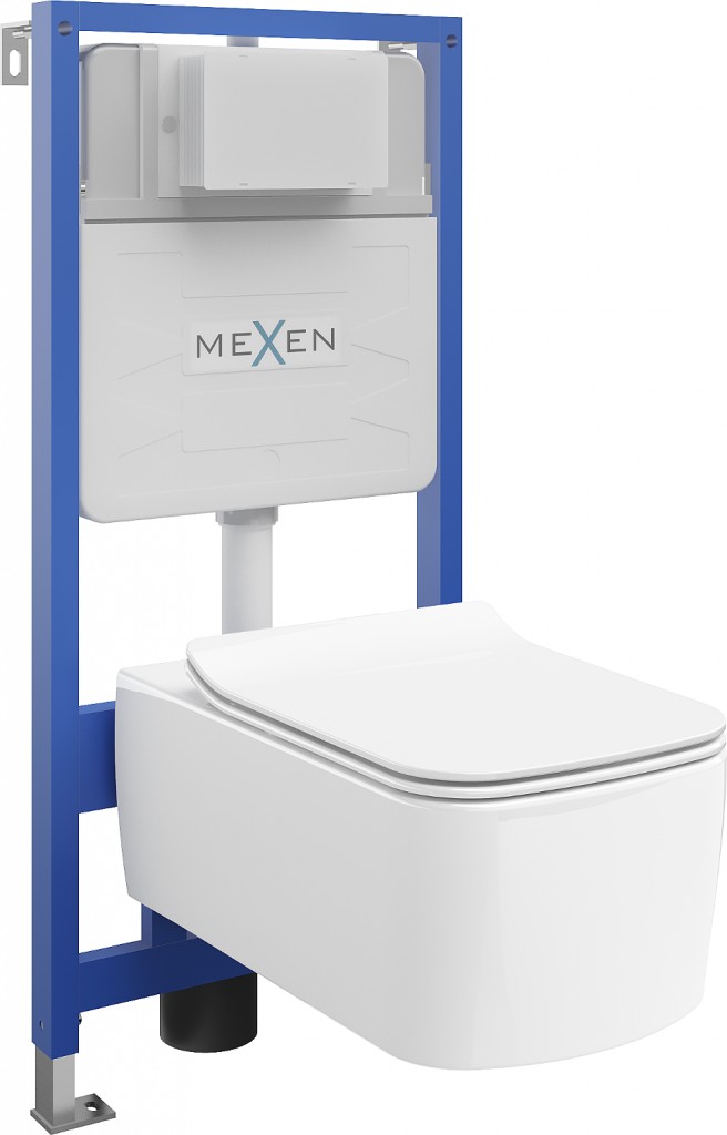 MEXEN/S WC předstěnová instalační sada Fenix XS-F s mísou WC York + sedátko softclose,  bílá 68030114000