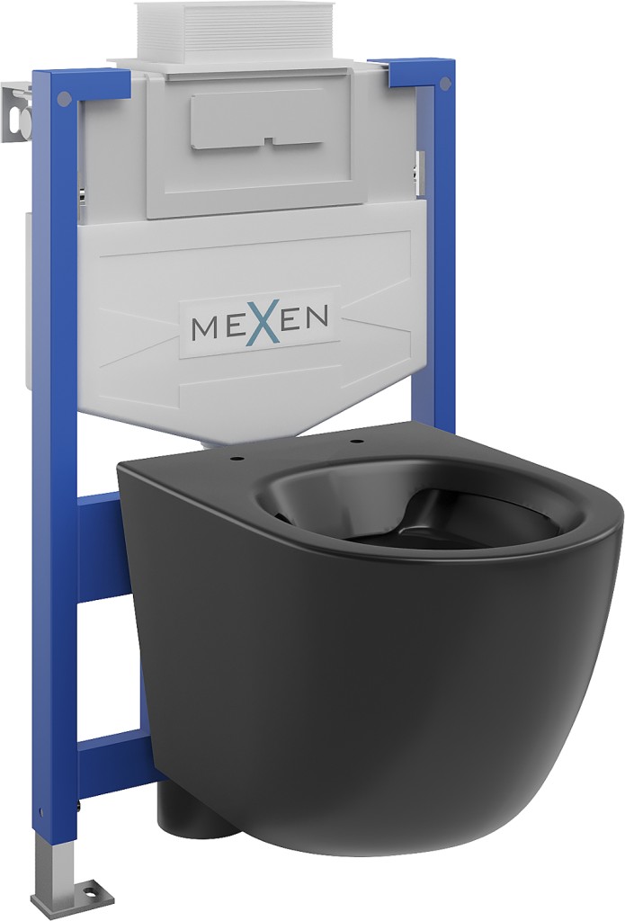 MEXEN/S WC předstěnová instalační sada Fenix XS-U s mísou WC Lena,  černá mat 6853322XX85