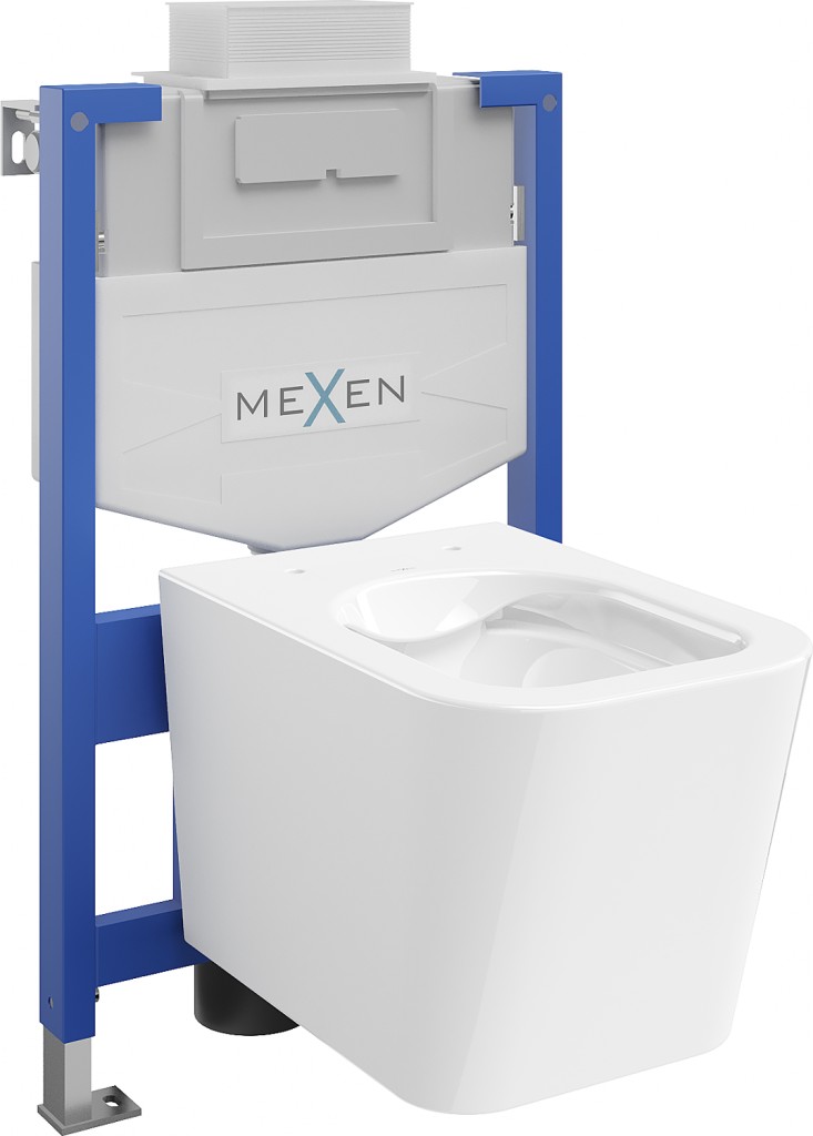 MEXEN/S WC předstěnová instalační sada Fenix XS-U s mísou WC Teo,  bílá 6853385XX00