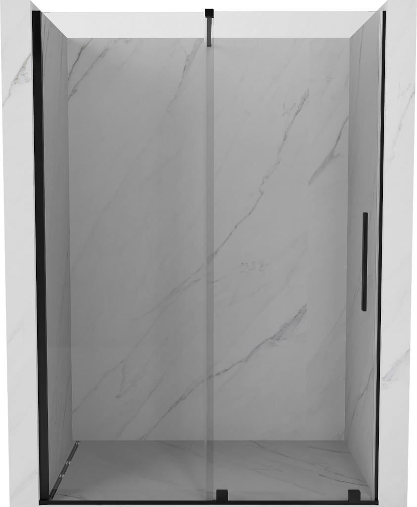 MEXEN/S Velar posuvné sprchové dveře 140, transparent, černá 871-140-000-01-70