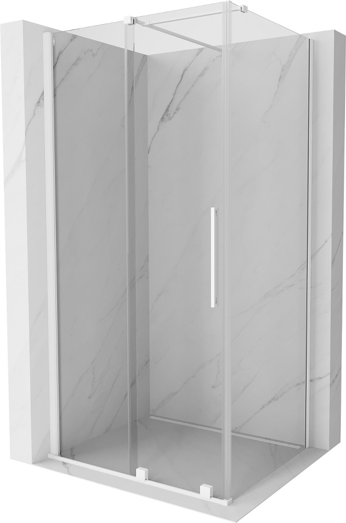MEXEN/S Velar sprchový kout 110 x 85, transparent, bílá 871-110-085-01-20