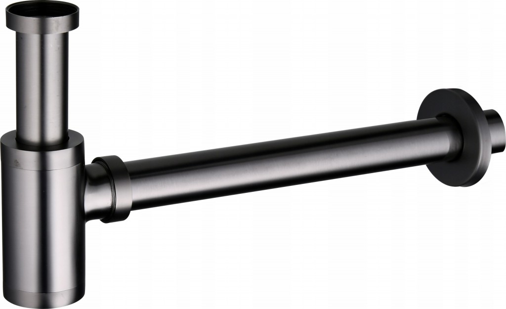 HOPA Umyvadlový kovový sifon bez click/clack zátky, univerzální, kulatý, grafitová BAMAX267698