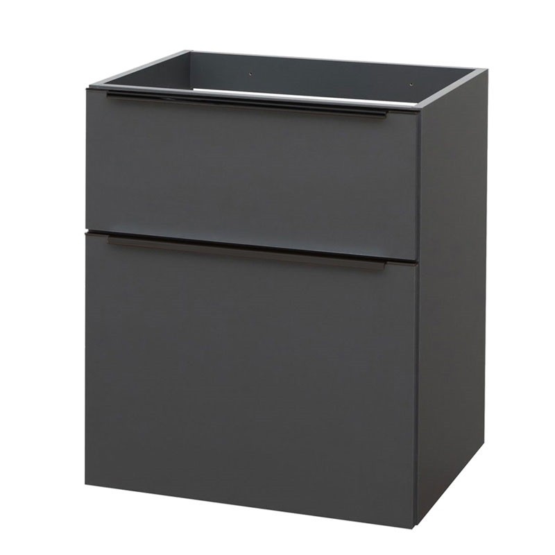 MEREO Mailo, koupelnová skříňka 61 cm, antracit, černé madlo CN530SB