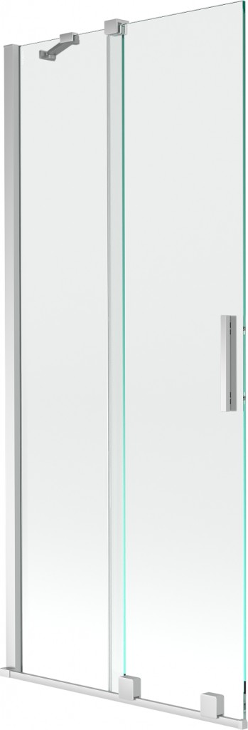 MEXEN/S Velar Dvoukřídlá posuvná vanová zástěna 80 x 150 cm, transparent, chrom 896-080-000-01-01