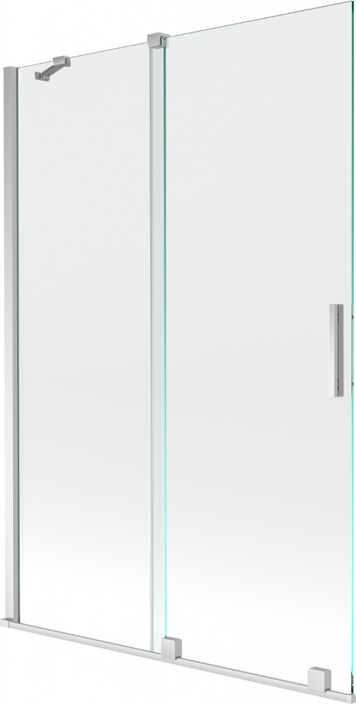 MEXEN/S Velar Dvoukřídlá posuvná vanová zástěna 120 x 150 cm, transparent, chrom 896-120-000-01-01