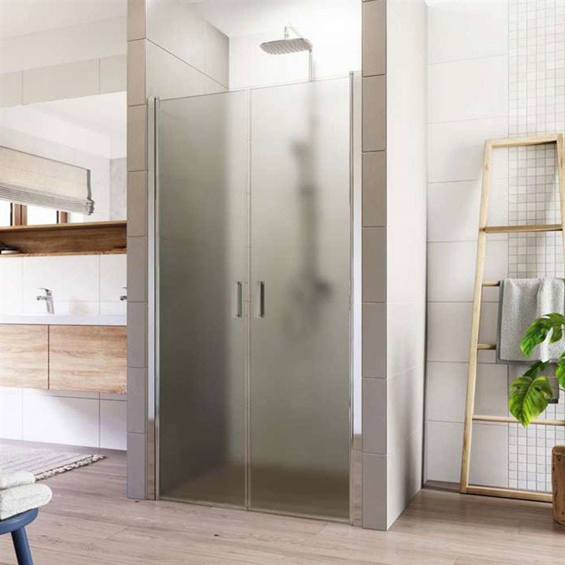 MEREO Sprchové dveře, Lima, dvoukřídlé, lítací, 100x190 cm, chrom ALU, sklo Point CK80532K