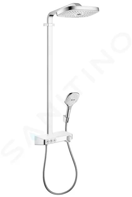 HANSGROHE Raindance Select E Sprchový set Showerpipe 300 s termostatem ShowerTablet Select, 3 proudy, bílá/chrom 27127400