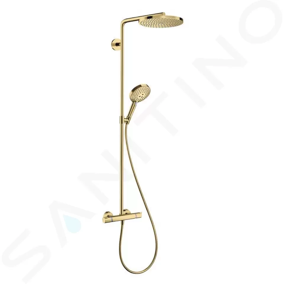 HANSGROHE Raindance Select S Sprchový set Showerpipe s termostatem, 3 proudy, leštěný vzhled zlata 27633990