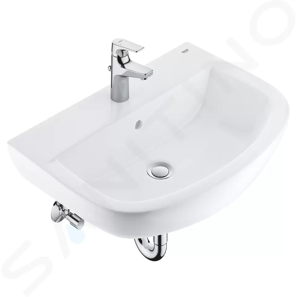 GROHE Bau Ceramic Set umyvadla 600 mm a baterie BauFlow s výpustí, alpská bílá/chrom 39644000