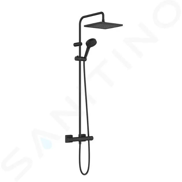 HANSGROHE Vernis Shape Sprchový set Showerpipe 240 s termostatem, 2 proudy, EcoSmart, matná černá 26429670
