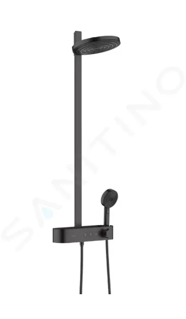 HANSGROHE Pulsify S Sprchový set s termostatem, průměr 26 cm, 3 proudy, EcoSmart, matná černá 24241670
