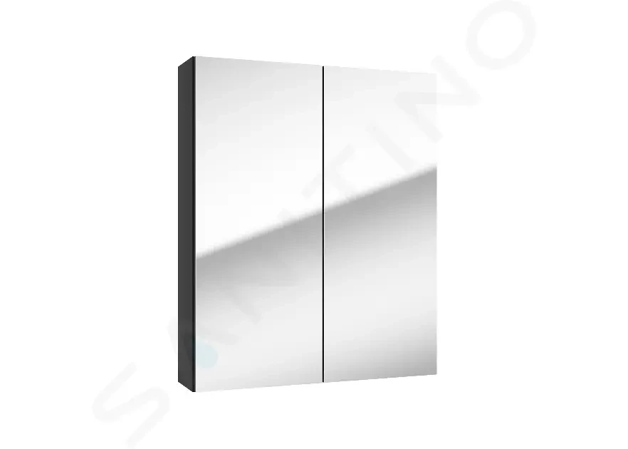 Kielle Vega Zrcadlová skříňka, 60x73x15 cm, matná černá 50118604