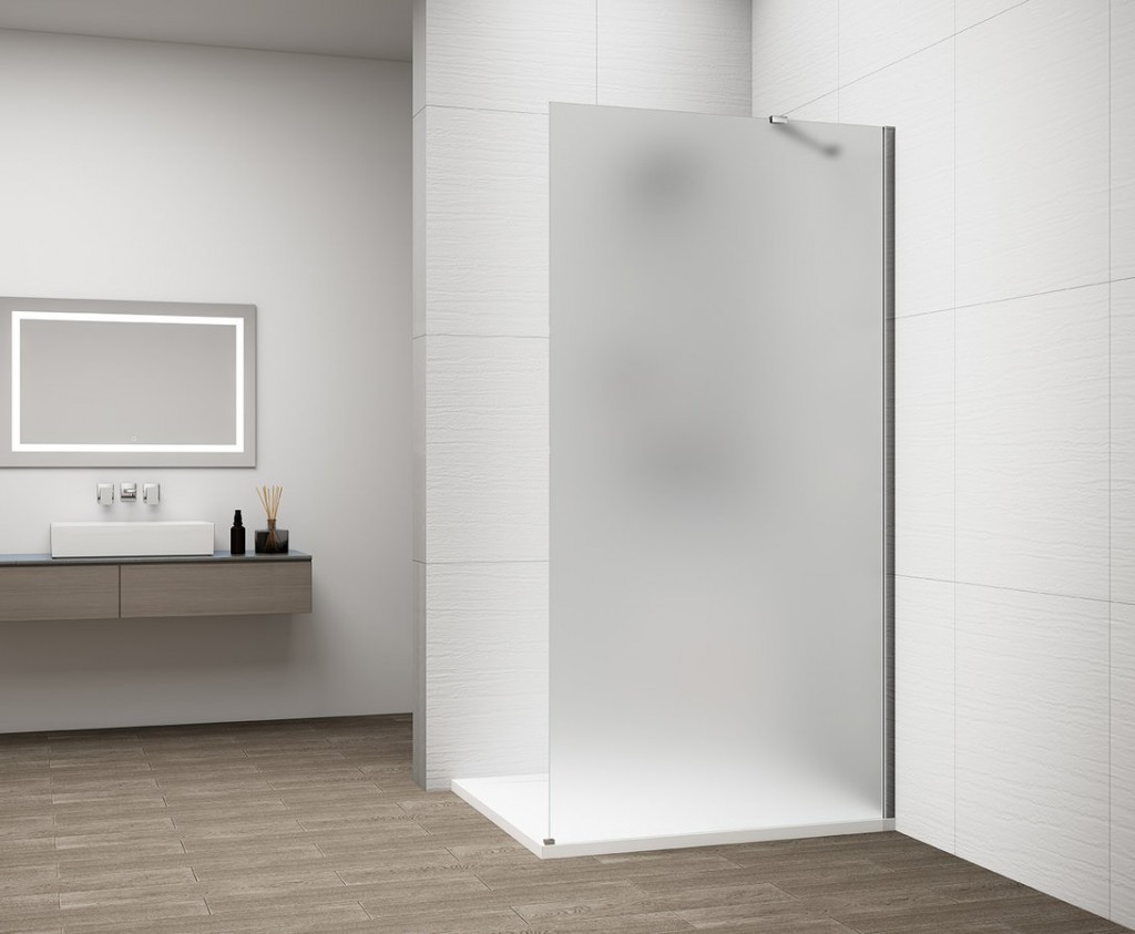 POLYSAN ESCA CHROME jednodílná sprchová zástěna k instalaci ke stěně, matné sklo, 1100  ES1111-01