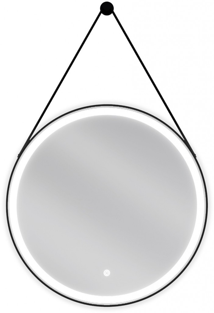 MEXEN Reni zrcadlo s osvětlením, 60 cm, LED 6000K, černý rám 9812-060-060-611-70