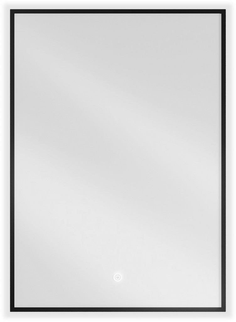 MEXEN Erma zrcadlo s osvětlením 50 x 70 cm, LED 6000K, černý rám 9814-050-070-611-70