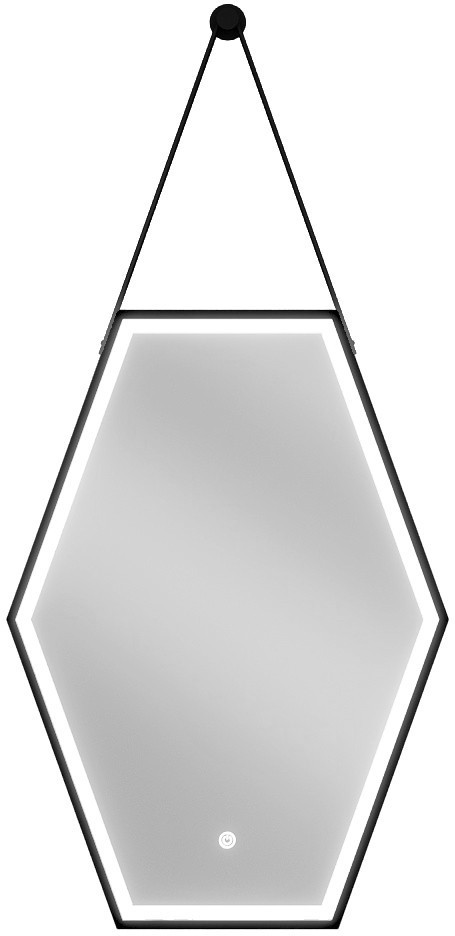 MEXEN Orla zrcadlo s osvětlením 50 x 70 cm, LED 6000K, černý rám 9815-050-070-611-70