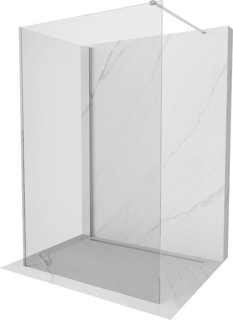 MEXEN/S Kioto Sprchová zástěna WALK-IN 140 x 80 cm, transparent, chrom 800-140-212-01-00-080