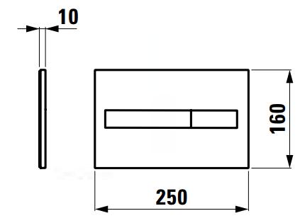 Laufen - Splachovací tlačítko AW1, Dual Flush - lesklý chrom plast (Splachovací tlačítko AW1, Dual Flush - lesklý chrom plast (H8956610040001))