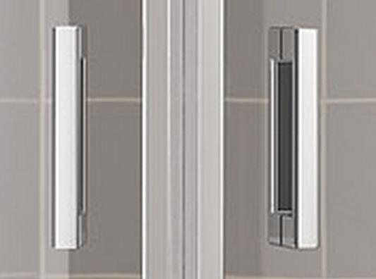 Kermi Čtvrtkruh Cada XS P55 09020 875-900/2000 stříbrná vys.lesk ESG čiré Clean Čtvrtkruh (kyvné dveře s pevnými poli) (CCP5509020VPK)