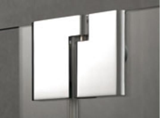Kermi Čtvrtkruh Pasa XP P55 09018 870-900/1850 stříbrná matná ESG čiré Čtvrtkruhový sprch. kout kyvné dveře s pevnými poli (PXP55090181AK)
