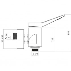 CERSANIT - Sprchová baterie CROMO jednopáková, nástěnná, bez přepínače, CHROM (S951-036), fotografie 4/3