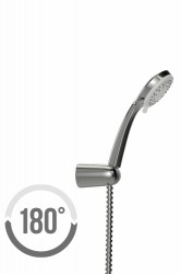 CERSANIT - Sprchová souprava s bodovým držákem MODI, 3 funkční, průměr ruční sprchy 8,5cm, kovová hadice dlouhá 150cm, s bodovým držákem a montážní sadou (S951-023), fotografie 4/3