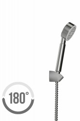CERSANIT - Sprchová souprava s bodovým držákem ATON, 1 funkční, průměr ruční sprchy 8cm, kovová hadice dlouhá 150cm, s bodovým držákem a montážní sadou (S951-024), fotografie 4/3