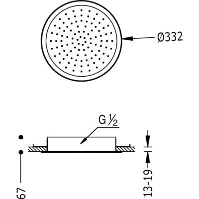 TRES - Stropní sprchové kropítkosystém proti usaz. vod. kamene. O 330 mm. (134715)