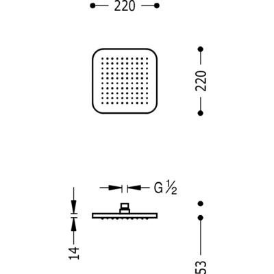 TRES - Sprchové kropítko se systémem proti usaz. vod. kamenes kloubem. Celochromové 220x220 mm. (29963206)