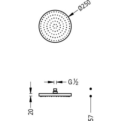 TRES - Sprchové kropítko se systémem proti usaz. vod. kamenes kloubem. Celochromové O 250 mm (13413726)